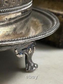 Antique Hallmarked English Silver Plate Tea Caddy Ornately decorated 1898