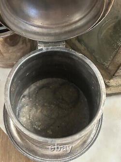 Antique Hallmarked English Silver Plate Tea Caddy Ornately decorated 1898