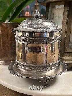 Antique Hallmarked English Silver Plate Tea Caddy Ornately decorated 1898