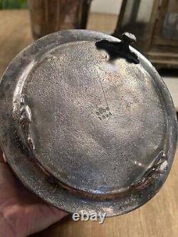 Antique Hallmarked English Silver Plate Tea Caddy Ornately decorated 1898