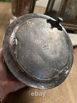 Antique Hallmarked English Silver Plate Tea Caddy Ornately decorated 1898