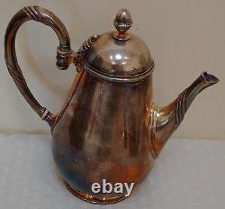 Antique Halphen 18 Silver Plate Tea Pot Kettle Pitcher with Lid #14425 Rare 7'