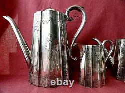 Antique Heavy Silver Plated 4 Piece Tea Coffee Set 21 cm