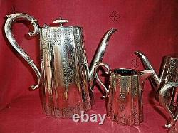 Antique Heavy Silver Plated 4 Piece Tea Coffee Set 21 cm