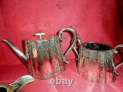 Antique Heavy Silver Plated 4 Piece Tea Coffee Set 21 cm
