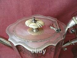 Antique Heavy Silver Plated 4 Piece Tea Coffee Set 21 cm