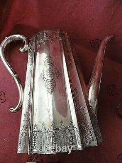 Antique Heavy Silver Plated 4 Piece Tea Coffee Set 21 cm