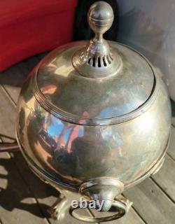 Antique Hot Water Tea Samovar Sheffield Silver Plate Egyptian Revival 1830s-60s