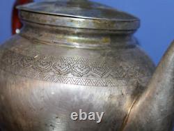 Antique Islamic Silver Plated Coffee Tea Pot With Spout