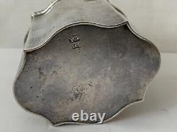 Antique Israel Freeman IFS Silver Plate Tea Caddy Carved Knob & Engraved Lion