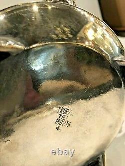 Antique J. Kurz & Co. Silver Plate 4 Pc Tilting Tea or Hot Water Pot on Stand