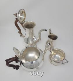 Antique John Parson &Co Silver Plate Coffee Tea Service Set 4 PC Lion Armorial
