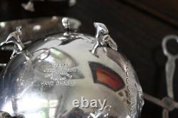 Antique John Turton Sheffield Silver plate tea Set Hand chased Tray Tongs ExCond