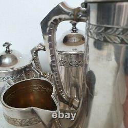 Antique Jugendstil Art Nouveau Deco WMF Tea Coffee Set Silver Plate 1900 German