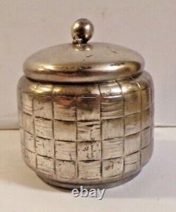 Antique Kate Greenaway Child Tea Caddy Acme Silver Plate 3 Part Box Victorian