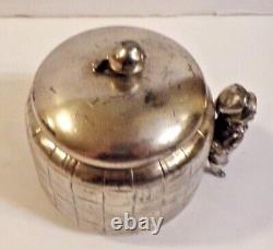 Antique Kate Greenaway Child Tea Caddy Acme Silver Plate 3 Part Box Victorian