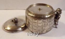 Antique Kate Greenaway Child Tea Caddy Acme Silver Plate 3 Part Box Victorian