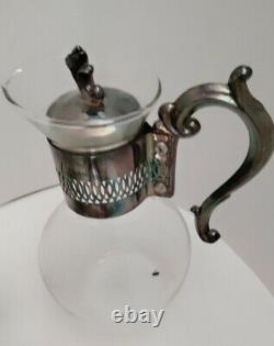 Antique Leonard Silver Plate Tea Set Creamer & Sugar Bowl Tea Pot Water Pitcher