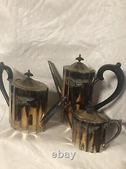 Antique Lunt Silver Plate Coffee Or Tea Set 3 Pieces