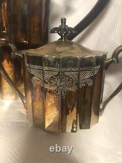 Antique Lunt Silver Plate Coffee Or Tea Set 3 Pieces