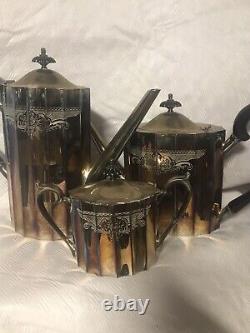 Antique Lunt Silver Plate Coffee Or Tea Set 3 Pieces