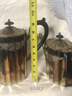 Antique Lunt Silver Plate Coffee Or Tea Set 3 Pieces