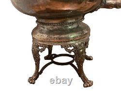 Antique MERIDEN B Mark 2027 SILVER PLATE SAMOVAR URN TEA COFFEE dispenser W Dent