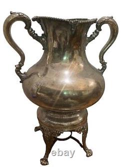 Antique MERIDEN B Mark 2027 SILVER PLATE SAMOVAR URN TEA COFFEE dispenser W Dent