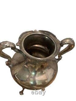 Antique MERIDEN B Mark 2027 SILVER PLATE SAMOVAR URN TEA COFFEE dispenser W Dent