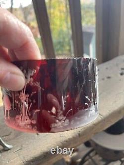 Antique Mary Gregory Cranberry Glass Tea Warmer