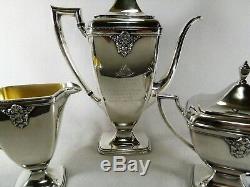 Antique Masonic Eye 150th Anniversary ADORATION Silver Plate Tea Set Lodge 36