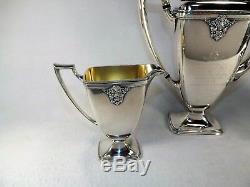Antique Masonic Eye 150th Anniversary ADORATION Silver Plate Tea Set Lodge 36
