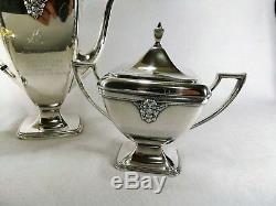 Antique Masonic Eye 150th Anniversary ADORATION Silver Plate Tea Set Lodge 36