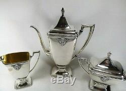 Antique Masonic Eye 150th Anniversary ADORATION Silver Plate Tea Set Lodge 36