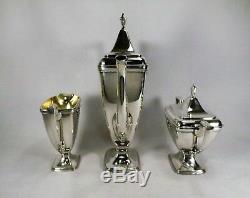 Antique Masonic Eye 150th Anniversary ADORATION Silver Plate Tea Set Lodge 36