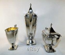 Antique Masonic Eye 150th Anniversary ADORATION Silver Plate Tea Set Lodge 36