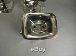 Antique Masonic Eye 150th Anniversary ADORATION Silver Plate Tea Set Lodge 36