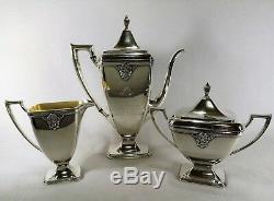 Antique Masonic Eye 150th Anniversary ADORATION Silver Plate Tea Set Lodge 36