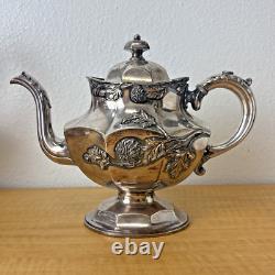Antique Meriden B. Company Silverplate Tea Set Creamer, Sugar, Teapots 2054