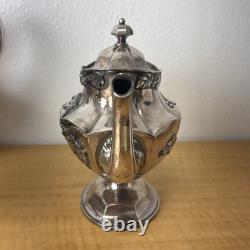 Antique Meriden B. Company Silverplate Tea Set Creamer, Sugar, Teapots 2054