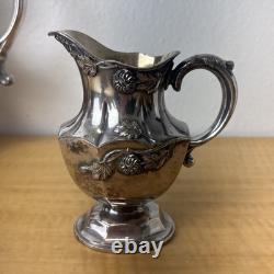 Antique Meriden B. Company Silverplate Tea Set Creamer, Sugar, Teapots 2054