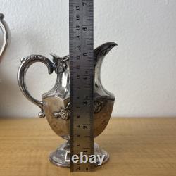 Antique Meriden B. Company Silverplate Tea Set Creamer, Sugar, Teapots 2054