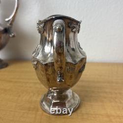 Antique Meriden B. Company Silverplate Tea Set Creamer, Sugar, Teapots 2054