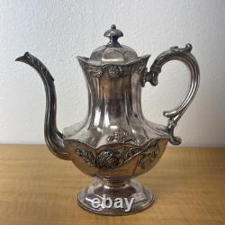 Antique Meriden B. Company Silverplate Tea Set Creamer, Sugar, Teapots 2054