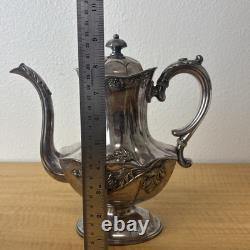 Antique Meriden B. Company Silverplate Tea Set Creamer, Sugar, Teapots 2054