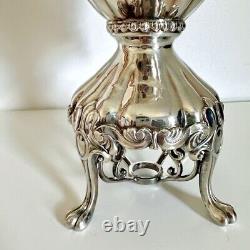 Antique Meriden Britannia Silver Plate Samovar Urn Monogram R Tea Pot