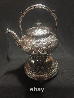 Antique Meriden&Co. 5 pc Quad Plate Silver Tea service 1850 1900 Great Shape