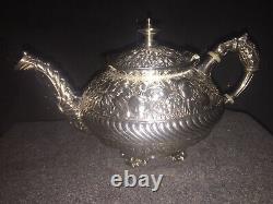 Antique Meriden&Co. 5 pc Quad Plate Silver Tea service 1850 1900 Great Shape