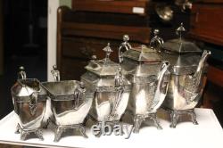 Antique Meridian Britannia 5 Pcs Coffee &Tea Set Victorian Figural Late 1898