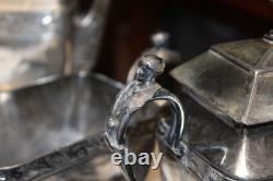 Antique Meridian Britannia 5 Pcs Coffee &Tea Set Victorian Figural Late 1898